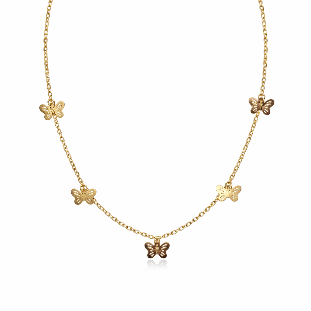 Butterfly Drop Minimal Necklace