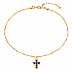 Cross Black Necklace